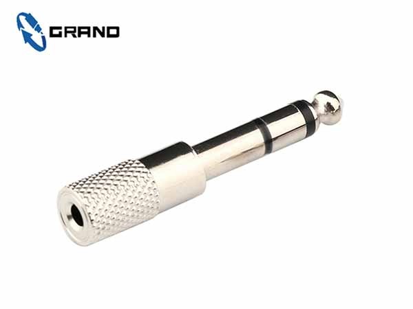 GLD1092 6.35双声道公转3.5双声道母 金属镀镍镀金音视频插头转接