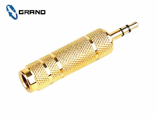GLD1089 3.5双声道公转6.35双声道母 金属镀镍音视频转接线头子